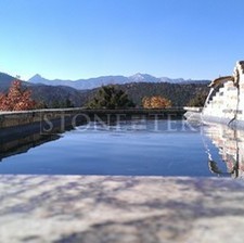 Solid granite reflecting pool